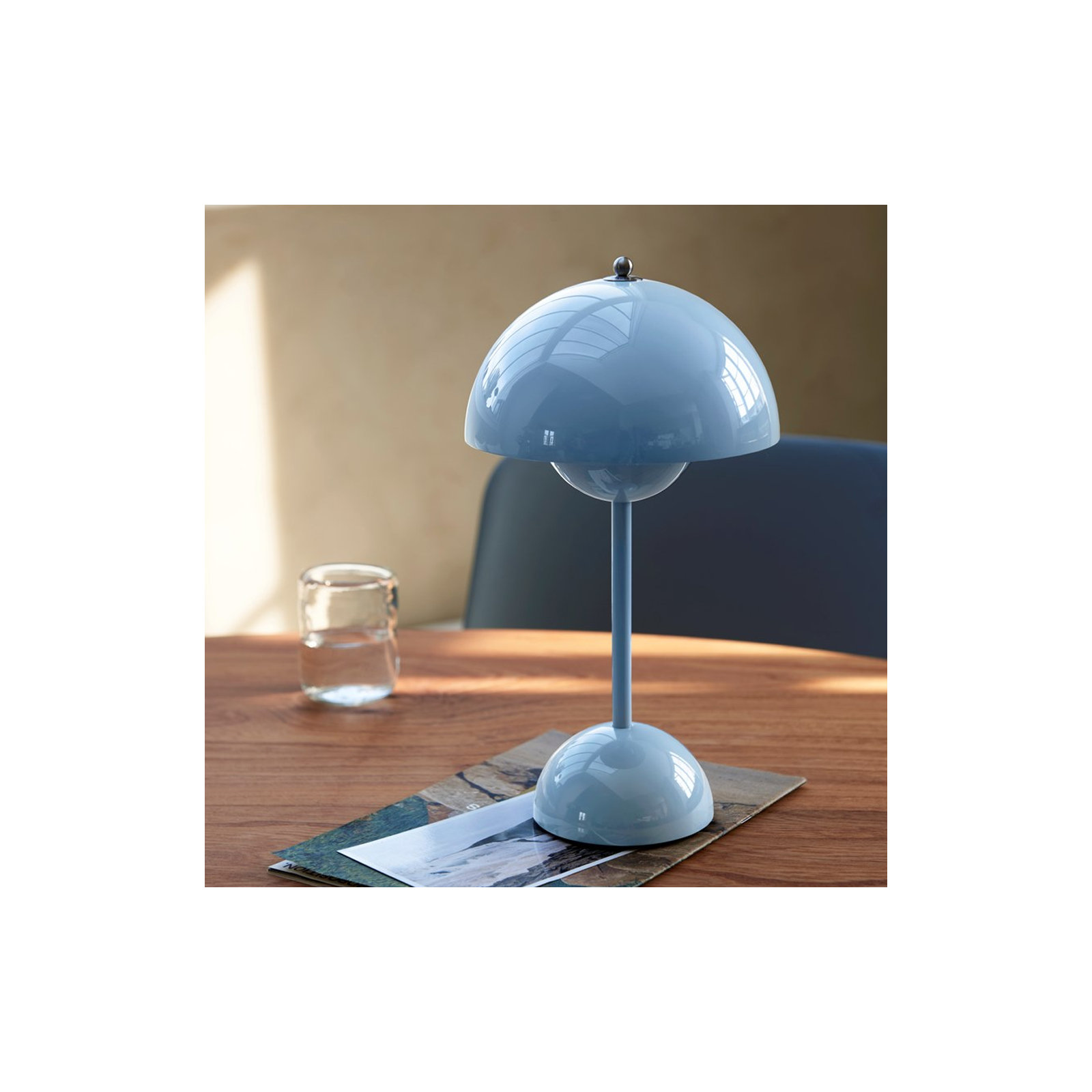 Brunilde Adjustable Metal Table Lamp, Blue, Blue