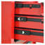 Coffre à outils roulant en métal avec 5 tiroirs - Armoire à outils verrouillable de 20 pouces avec glissières à roulement à billes, organisateur de rangement en acier robuste pour atelier de garage (rouge et noir)