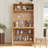 Compact Kitchen Pantry Buffet with Foldable Workstation and Power Outlet-889476008