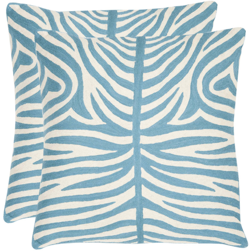 Coussin en coton Easton, 22 po x 22 po, Bleu pluvieux
