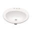 Lavabo de salle de bain ovale encastré en céramique blanc 20 po x 18 po avec 3 trous de robinet