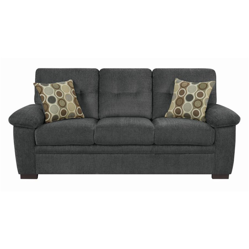 Canapé en chenille 78,5 po, Gris anthracite