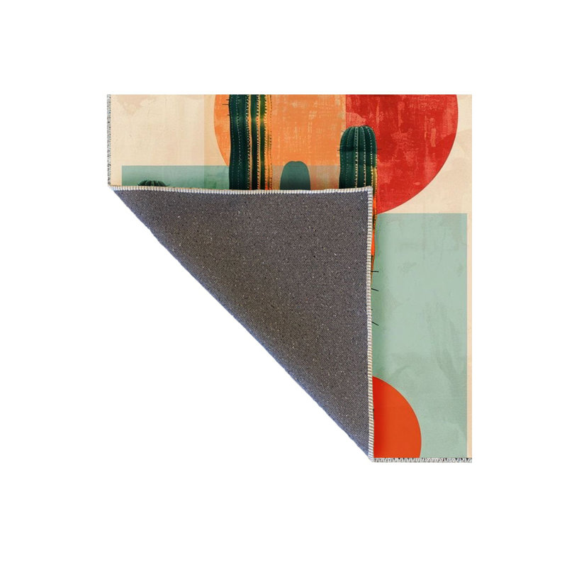 Tapis multicolore à motif abstrait tissé à motif tissé moderne, Sous-tapis rectangulaire 5 pi 1 po x 7 pi 7 po inc