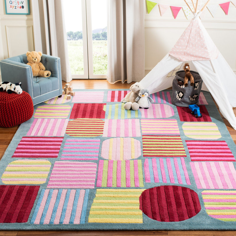 Kruetzen Kids Hand Tufted 80% Wool And 20% Cotton Rug, Rectangle 8' x 10'