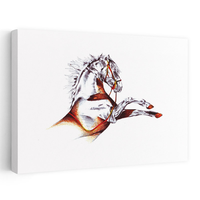 Reproduction d'art cheval contemporain, H 16 po x l 24 po
