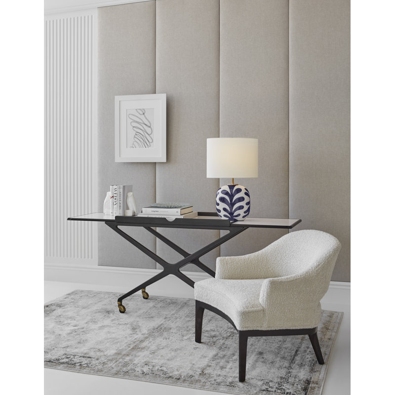 Kate Spade New York Parkwood Medium Table Lamp, Natural Bisque/New White