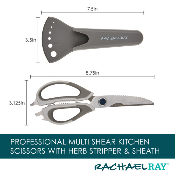Multi Shear Kitchen Scissors with Herb Stripper and Sheath – Rachael Ray