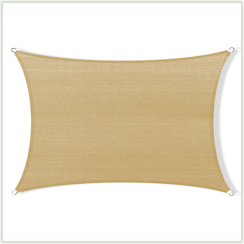 Sand Beige 12' x 16' HDPE Rectangle Patio Shade Sail