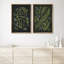 «Midnight Ferns Elegant Green Botanical Modern Art», œuvre d'art murale, 2 pièces-98109658-98109660