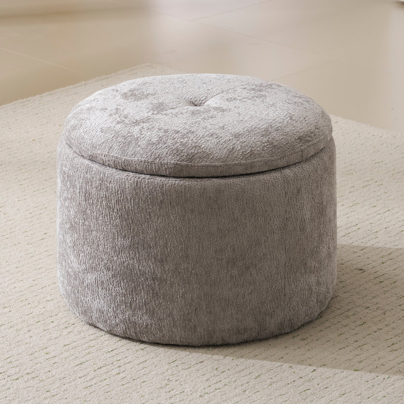 Repose-pieds moderne avec rangement, gris clair, Gris clair