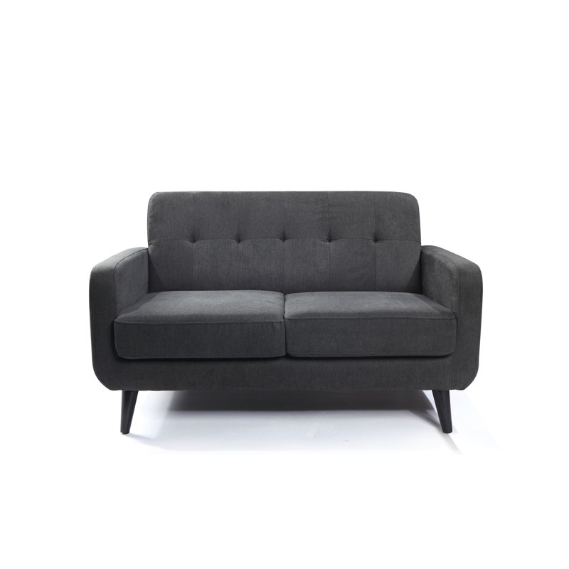Betton 2 Seater Velvet Sofa, Charcoal Chenille