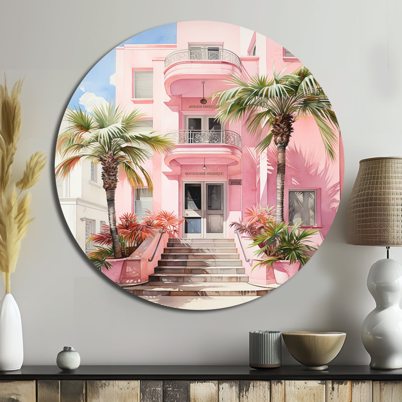 Hillhouse - paysage urbain rond, art en métal, H 36 po x l 36 po