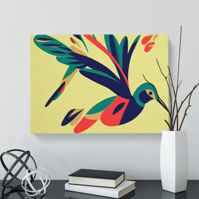 Blessed Abstract Hummingbird - Wrapped Canvas