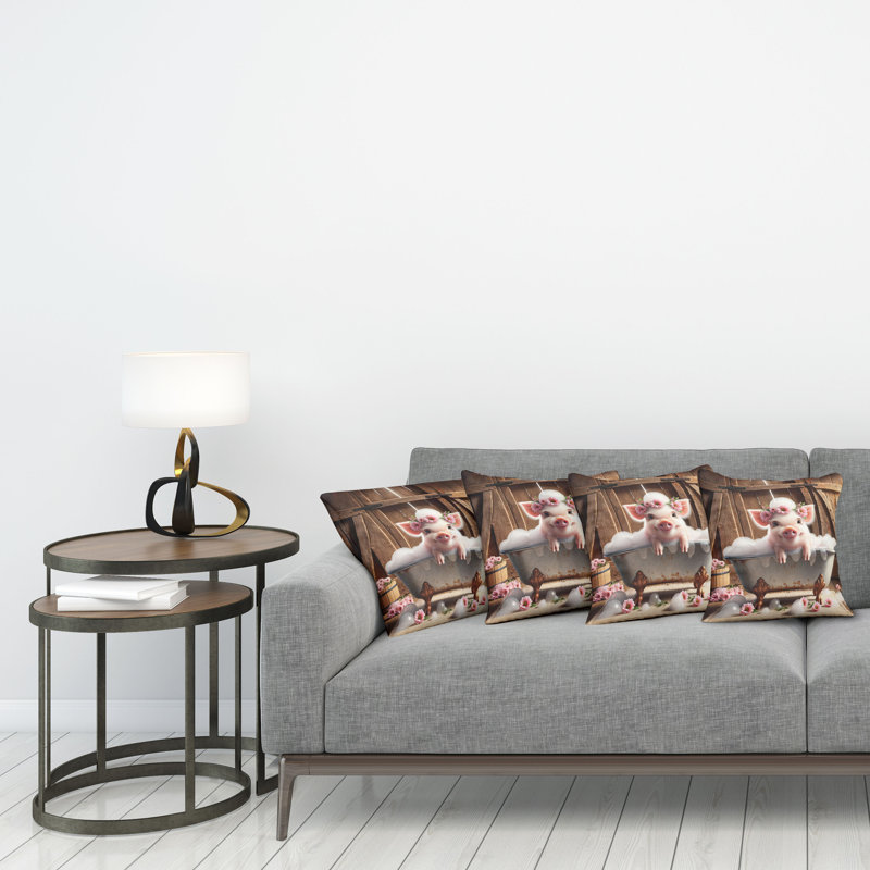 Fabric Reversible Throw Pillow, 16"H x 16"W
