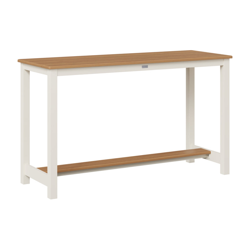 Table de balcon en aluminium Berlin Gardens, Teck naturel, H 35,5 po x l 60 po x P 22 po