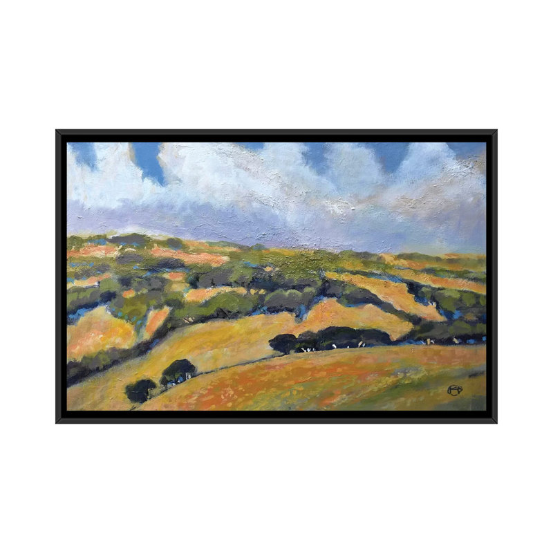 « california hills », reproduction sur toile, H 18 po x l 26 po x P 1,5 po, Toile avec cadre noir
