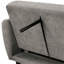 Futon gris contemporain qui se transforme en lit, avec bras de rail souple, dossier cannelé, support de dossier en fer, revêtement en tissu, largeur de 81 pouces-1229557684
