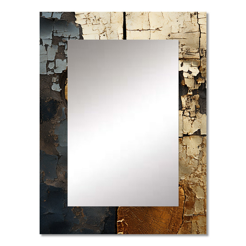 Abstrait Graceful Woodland Charm IV - grand miroir abstrait, décor de miroir mural moderne unique, impression d'art en métal