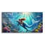  «Mermaid and Dolphin Underwater» par Rey Klimt, art mural en verre acrylique, 48 po x 24 po