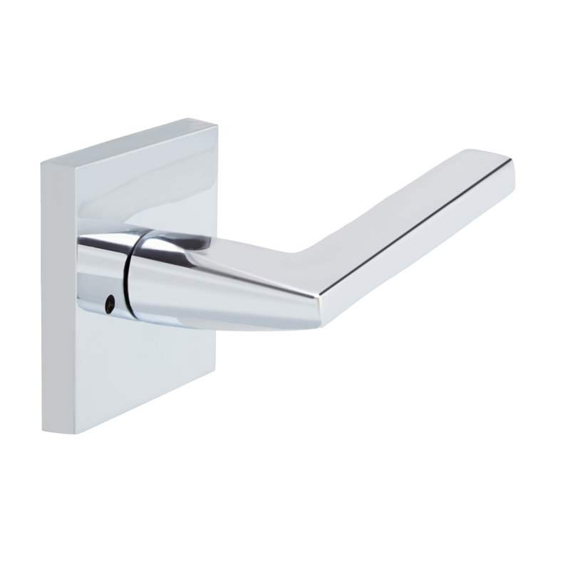 Levier d'intimité Bravura 839-7 Delray sur rosette carrée contemporaine en chrome poli