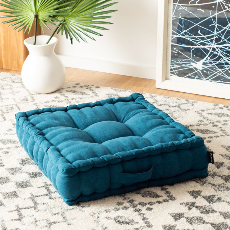 Gardenia Floor Pillow, 18" H x 18" W, Dark Turquoise