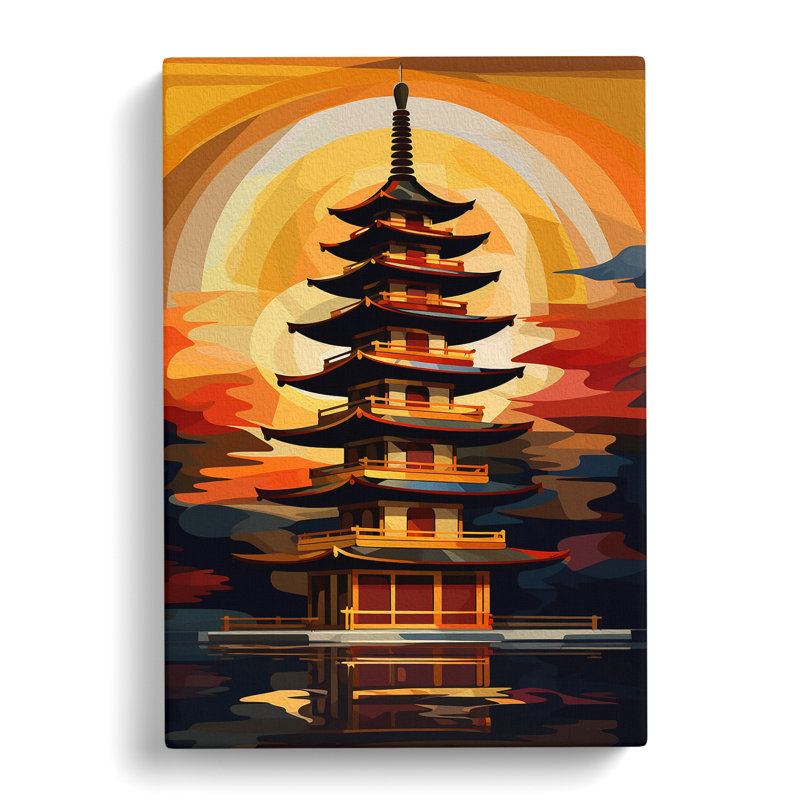 Pagoda Abstract No.2 - Wrapped Canvas, 76cm H x 50cm W x 3cm D