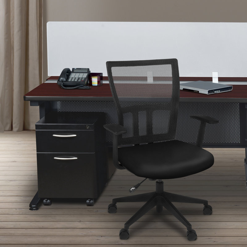Banc de travail Regency Fusion pour 2 personnes avec panneau d'intimité, Acajou