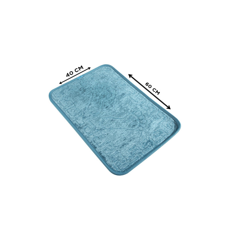 Tapis pour salle de bain Marg, Bleu
