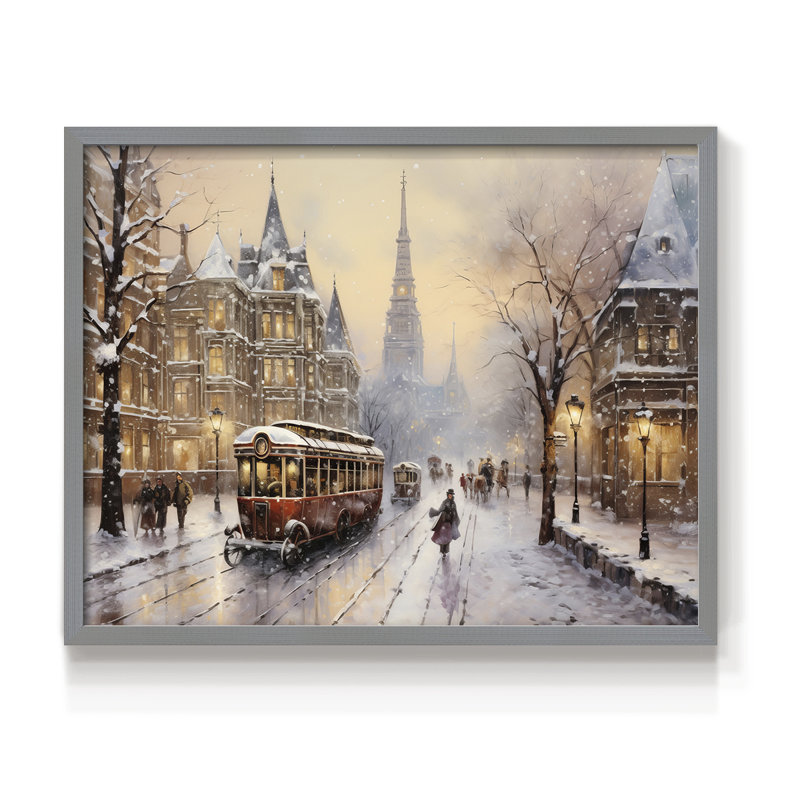 Chirstmas Art-CCCXVIII -Framed Print - Restickable, H 8 po x l 10 po, Gris