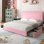 Lit double avec tiroirs de rangement Lit plateforme tapissier réglable-88284569-100041930