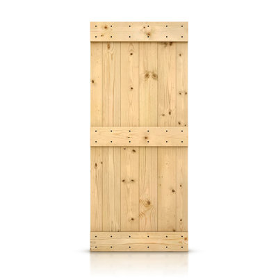 Porte de grange en bois lambrissé sans trousse de quincaillerie d’installation