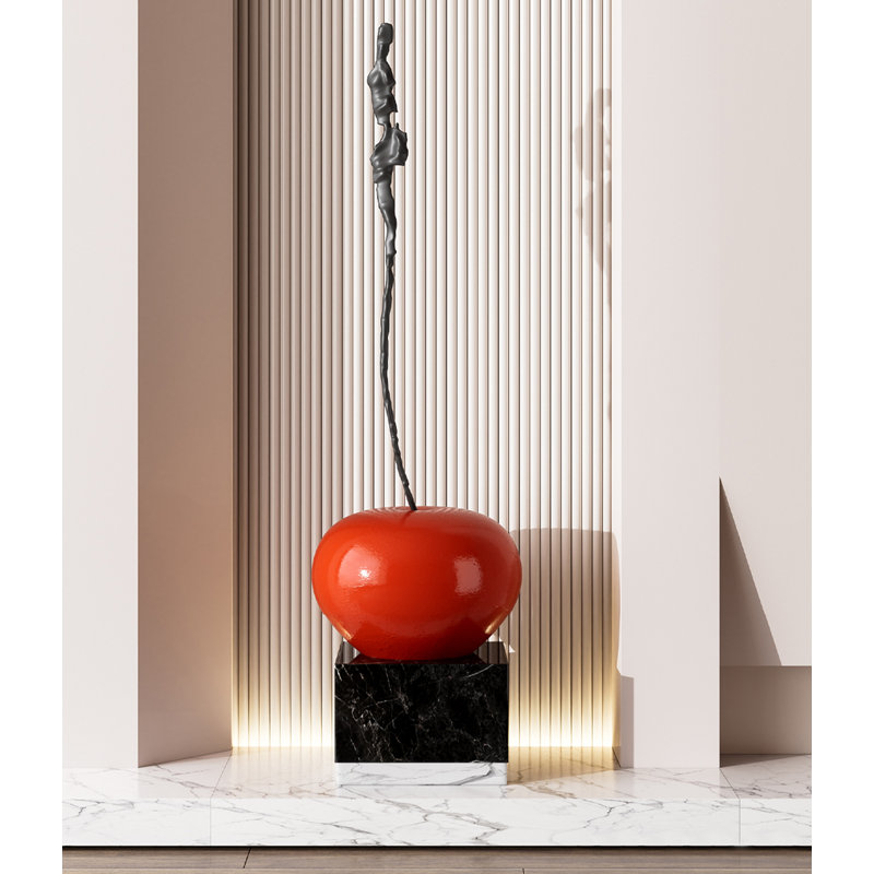 Creative Cherry Glass Fiber Marble Base Floor Ornament