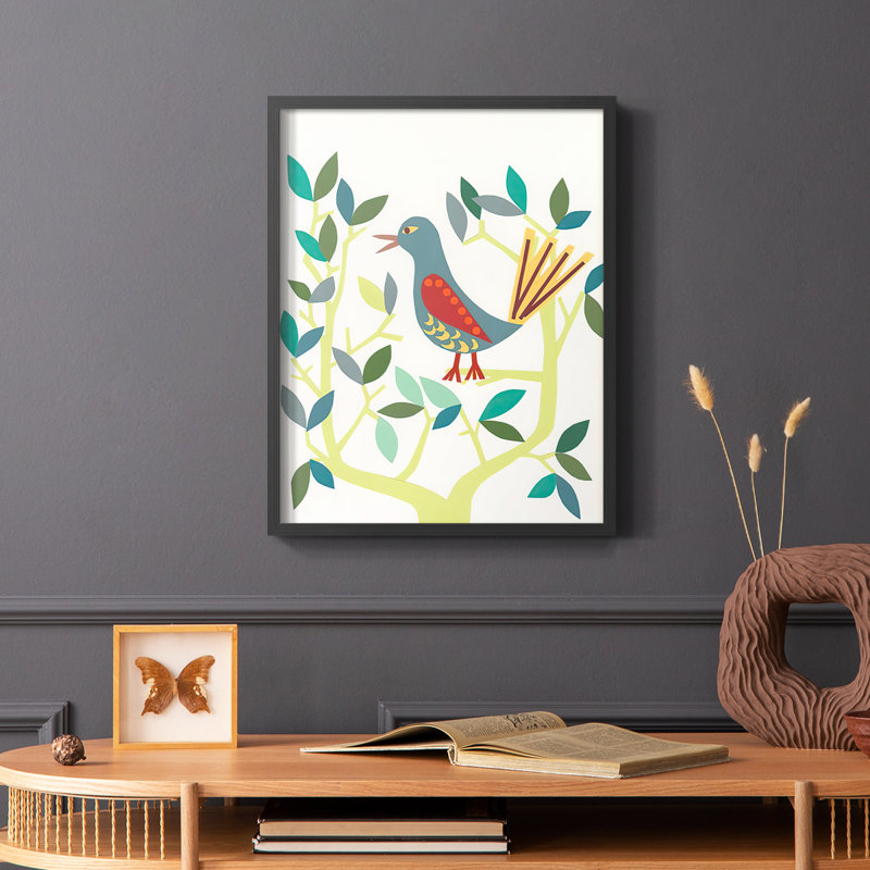 Reproduction encadrée Whitty Bird IV - bois massif, H 28 po x l 22 po, Noir
