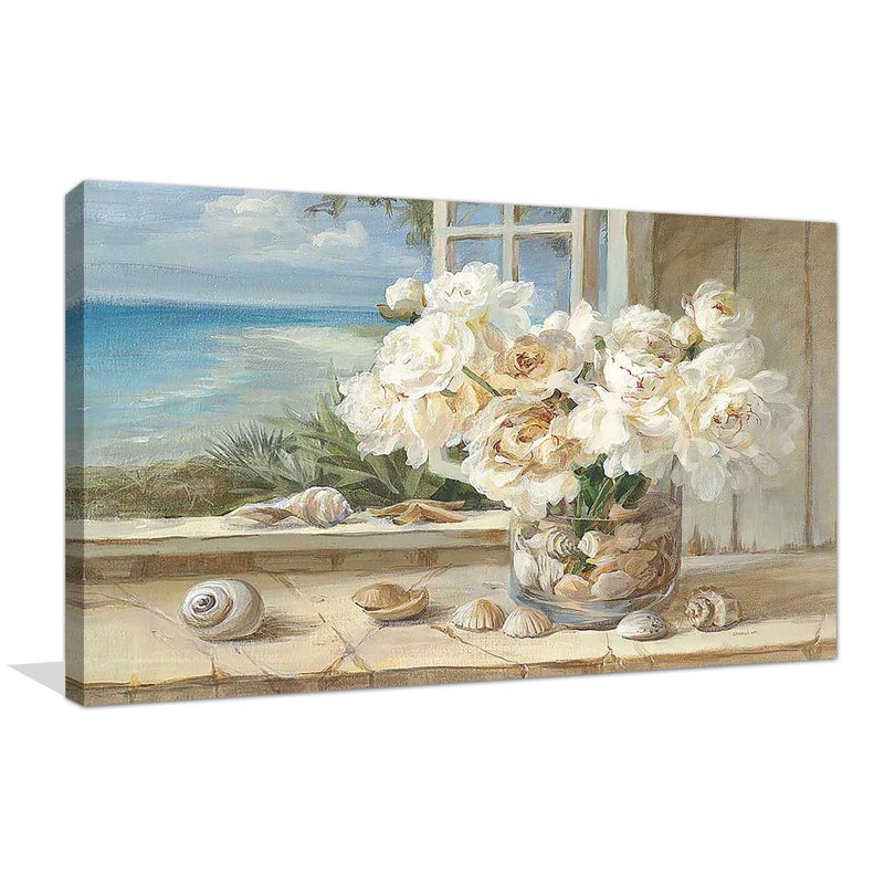 Au bord de la mer - Peinture, Toile tendue, H 24 po x l 40 po x P 1,5 po