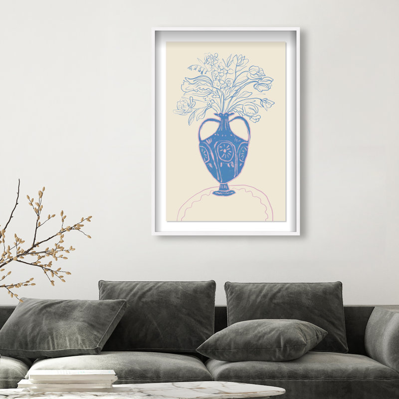 Blue Flower Studio Print by Oliver Gal, 46.5" H x 31.5" W, White Shadowbox