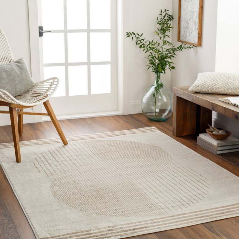 Skandi Modern Boho Light Brown Area Rug, Rectangle 160 x 216cm