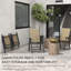 Ensemble de 4 chaises de patio pliables Outsunny, chaises de patio d'extérieur empilables avec accoudoirs pour la pelouse, le camping, la salle à manger, la plage, la structure en métal, sans assemblage, brun clair mélangé-1410043409