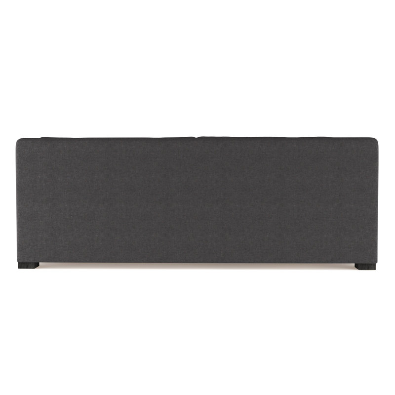 Crosby Slope Arm Sofa, Box Weave Linen Alabaster, 32.5" H x 84" W x 43" D, Ebony