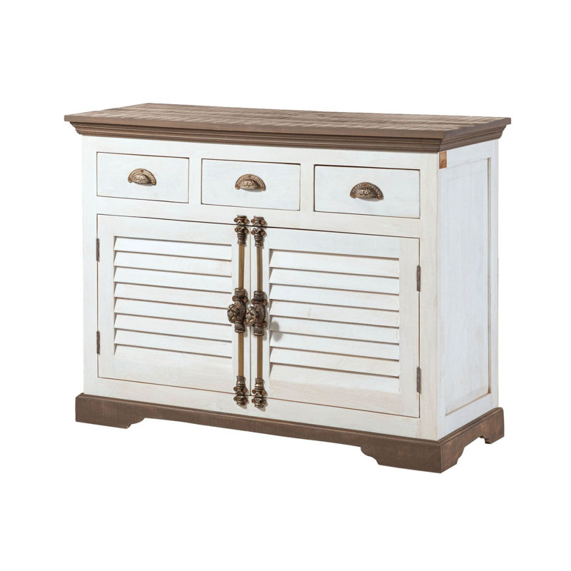 Toulouse 120cm Solid Wood Sideboard, Lacquered White
