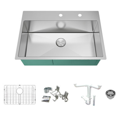 Diamond 32'' L Single Bowl Stainless Steel Kitchen Sink