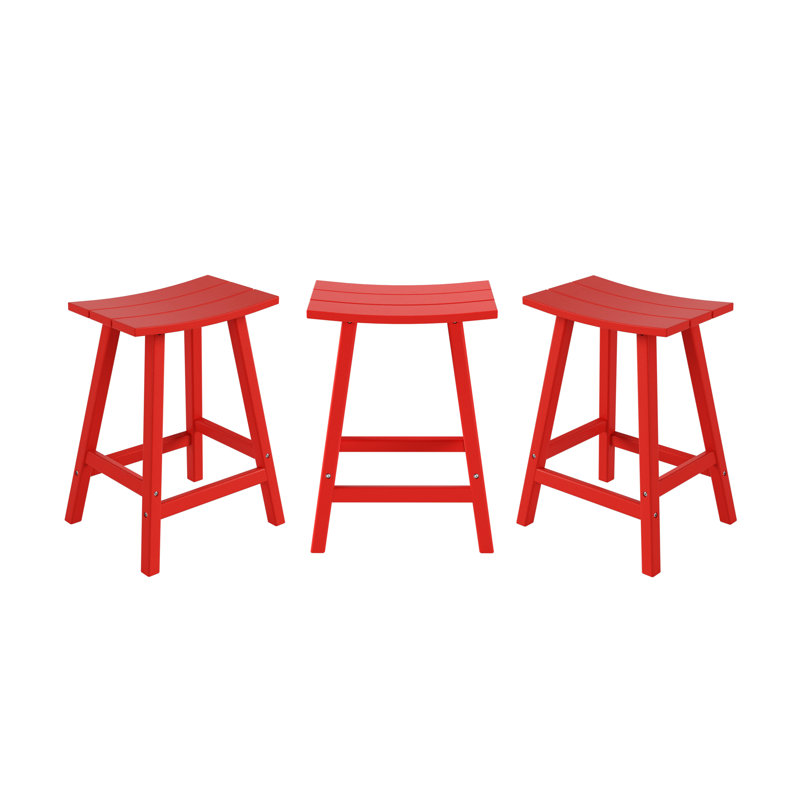 Tabouret d'extérieur Laguna, Tabouret de comptoir (siège d'une hauteur de 24 p, Rouge