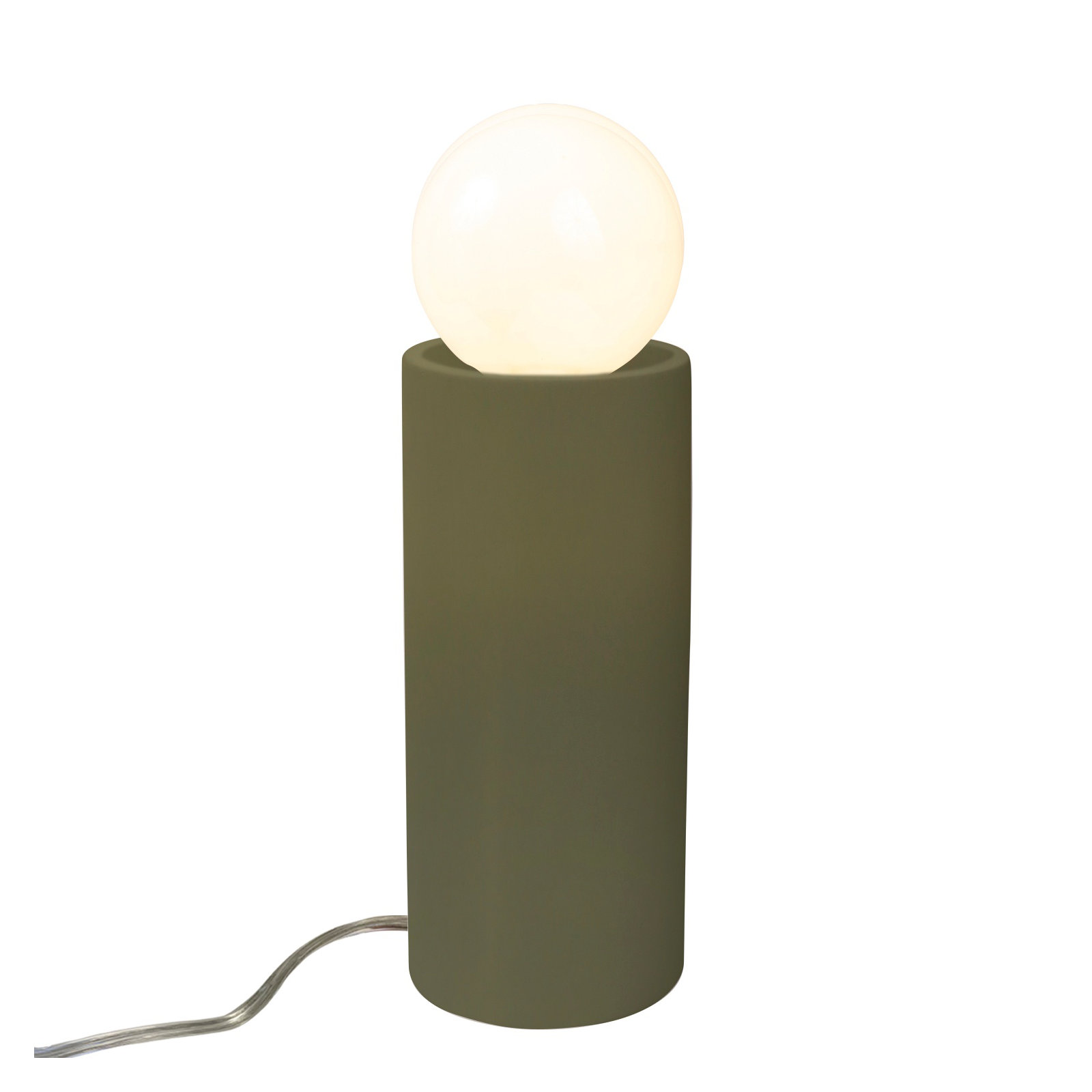 Rachid Ceramic Torchiere Lamp, 16.5" H x 5.5" W x 5.5" D, Matte Green