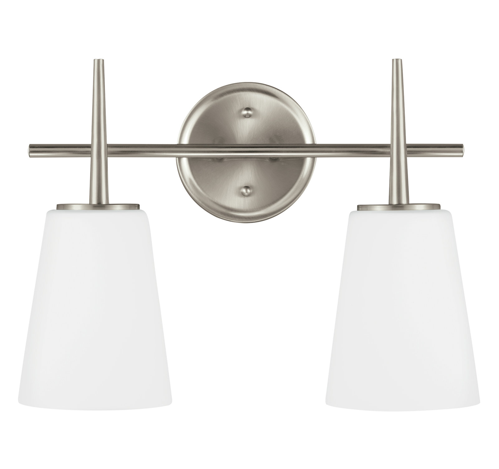 Erlandson 2 Light Dimmable Vanity Light, 100W A19 Medium, Brushed Nickel