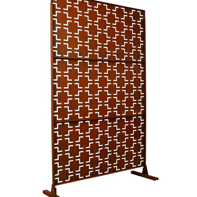 76" H48" W Metal Privacy - Rust Red, For Outdoor & Indoor, Patio, Balcony Attractive Look Fence Panels 76"x48", Deck, Garden Build