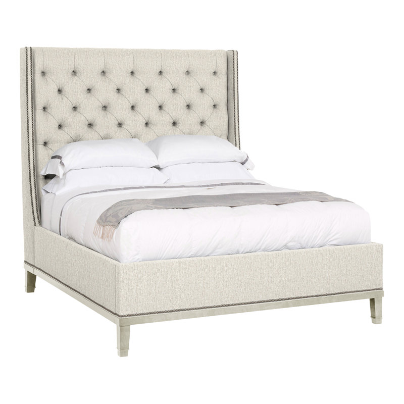Grand lit à panneau tapissier Michael Weiss, Wrenn, Chenille Crypton® neige Nomad, Oui