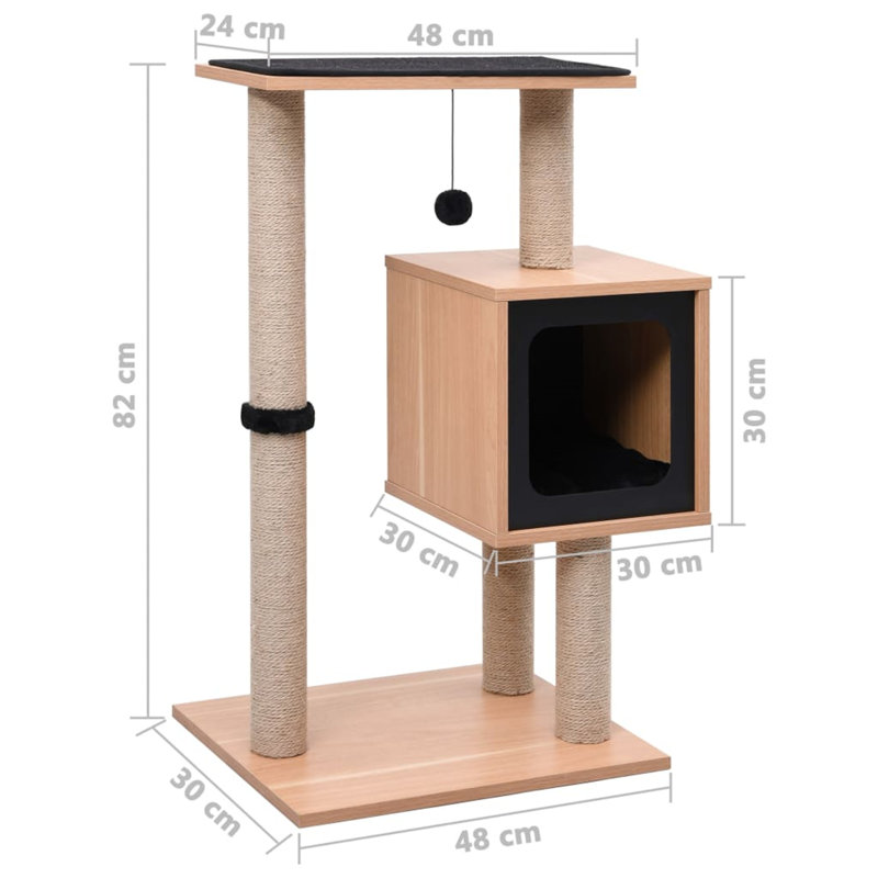 Reuben 82cm H Cat Tree, Brown/Black