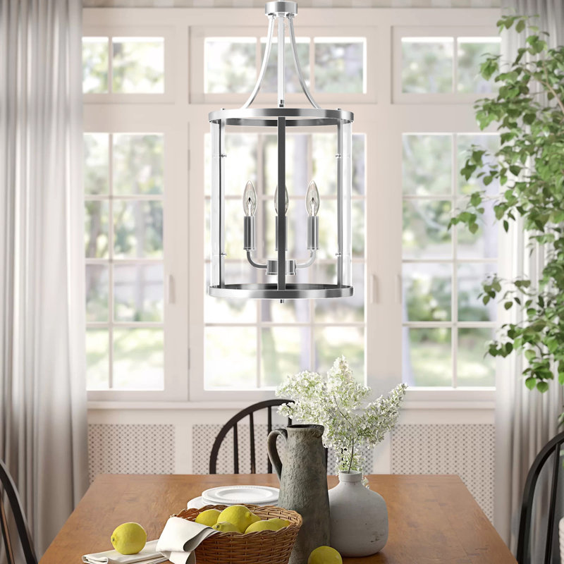 Cleveland 3-Light Chandelier, Polished Nickel
