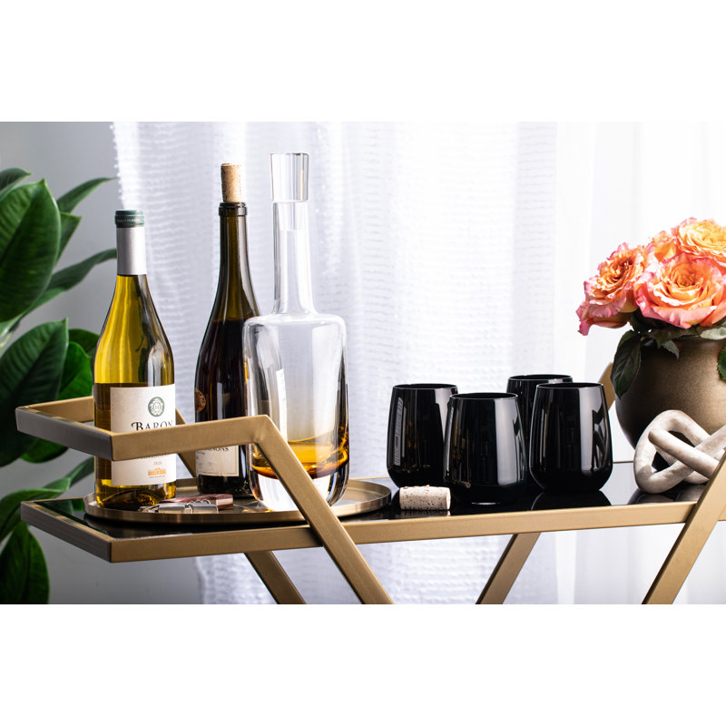 6 pièces 13 oz. Ensemble de verres à whisky, Noir
