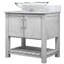 Meuble-lavabo 36 po avec comptoir en marbre de Carrare, lavabo et miroir-121377992