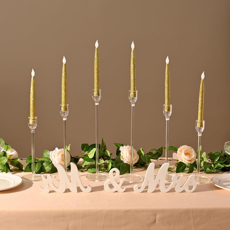 Set of 18 Acrylic Candle Holders for wedding Dinner Table Centerpieces Decoration